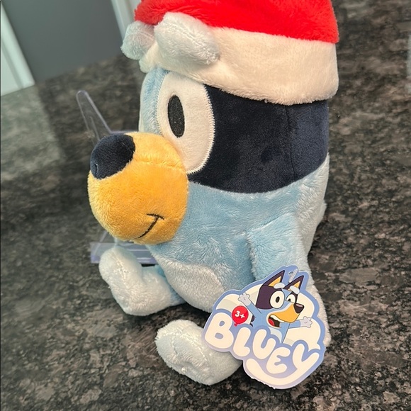 BLUEY Wearing a Red Santa Hat Soft Plush Kids Toy NWT - Picture 3 of 12